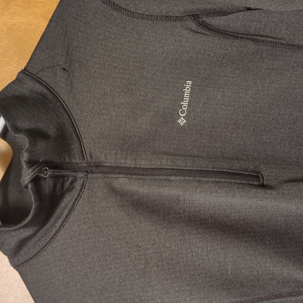 Columbia Park View 1/2 Zip Grid Fleece Jacket Omni-Wick Gray Thumbholes - Picture 5 of 14